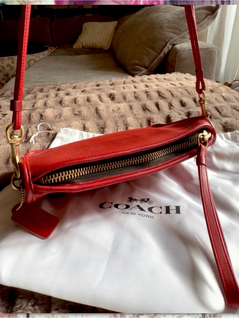 VINTAGE COACH NEW YORK CITY BASIC BAG in RED 9455 - Picture 7 of 16